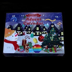 Fidget Bubble Push Pop Christmas Advent Calendar Blue Snowman